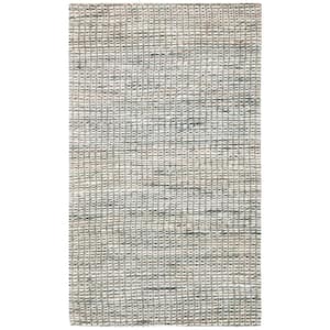 Marbella Light Gray 2 ft. x 4 ft. Striped Solid Color Area Rug