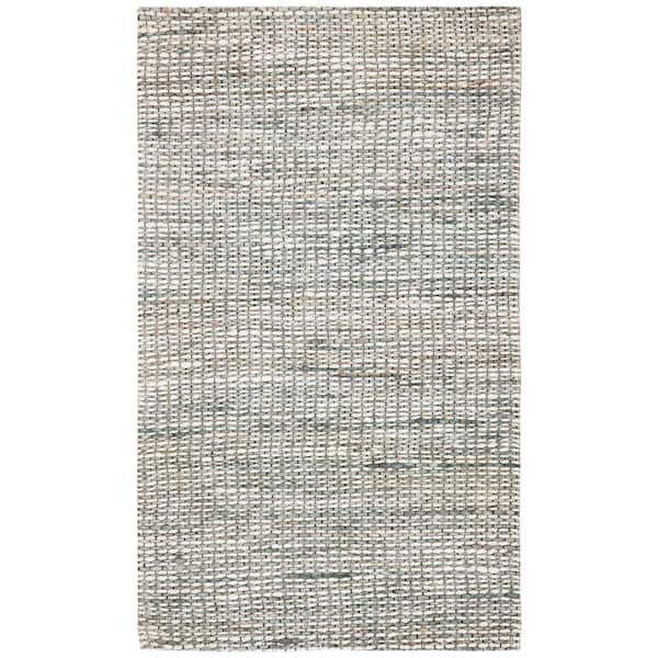 SAFAVIEH Marbella Light Gray Doormat 2 ft. x 4 ft. Striped Solid Color Area Rug