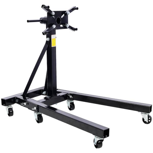 2000 lbs. Capacity Folding Engine Stand Hand Truck with 360° Rotating Head, Black