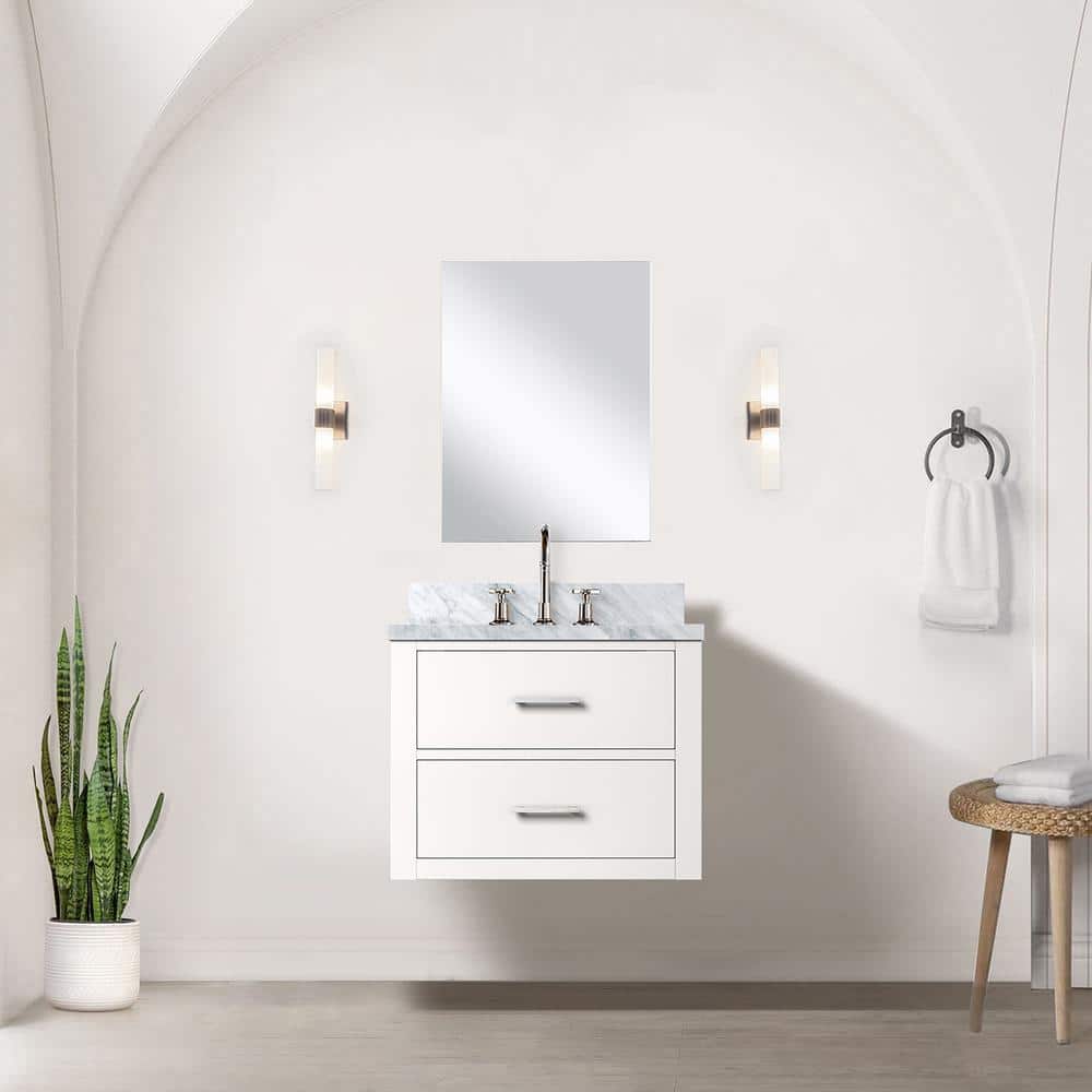 Sherman 24 in W x 18 in D White Single Bath Vanity with Acrylic Top, and Faucet Set price history on PriceWatchPro
