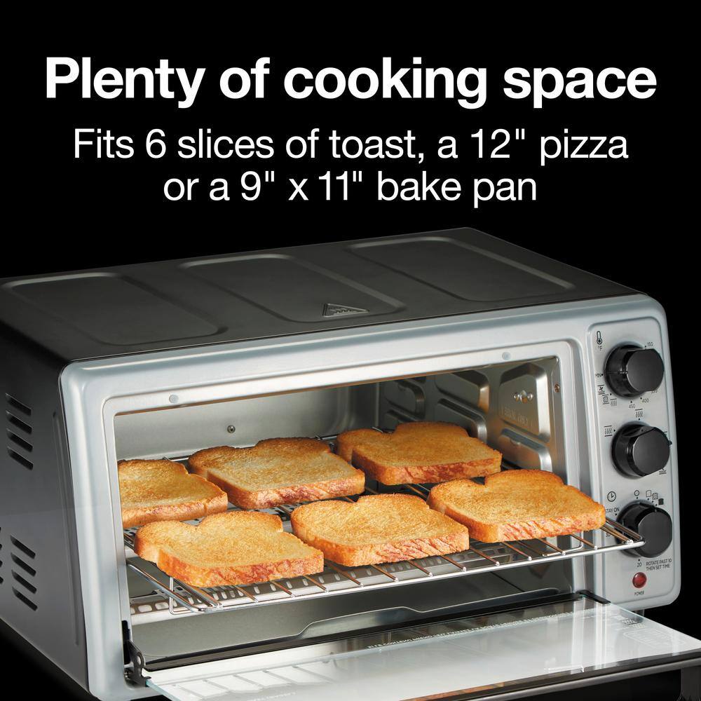 Black 6-Slice Air Fryer Toaster Oven with Broiler