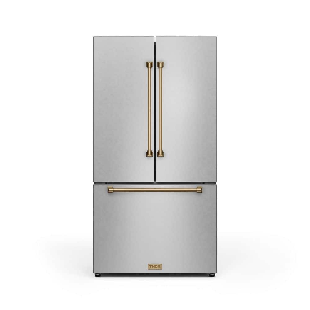 Gordon Ramsay Series 36 in. 20.3 cu. ft. Counter Depth French Door Refrigerator in Stainless Steel/Bronze with Ice Maker price history on PriceWatchPro