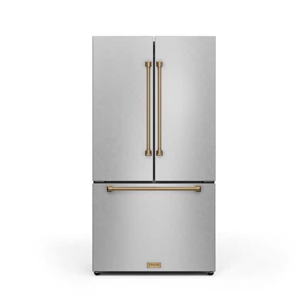 Gordon Ramsay Series 36 in. 20.3 cu. ft. Counter Depth French Door Refrigerator in Stainless Steel/Bronze with Ice Maker