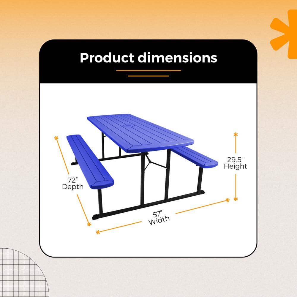 Hampden Furnishings Heavy-Duty Folding Picnic Table