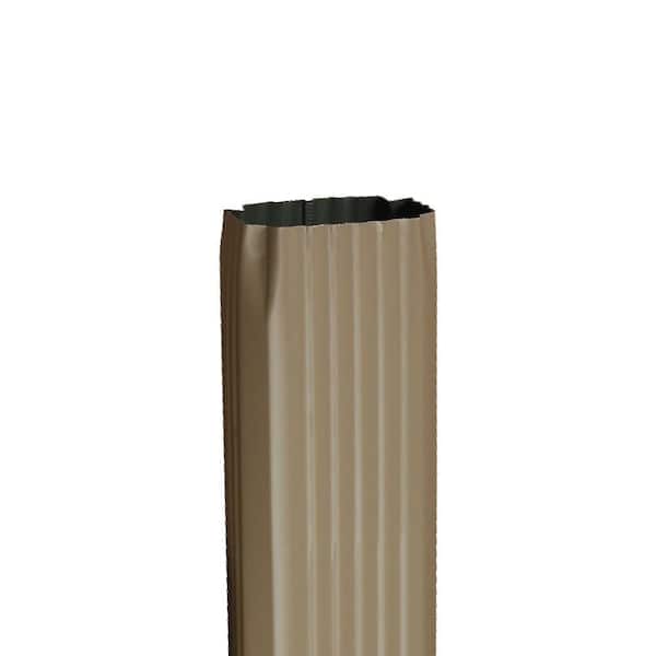 3 in. x 4 in. x 10 ft. Natural Clay Aluminum Downspout