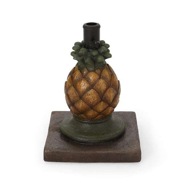 55 lbs. Pineapple Patio Umbrella Base in Yellow