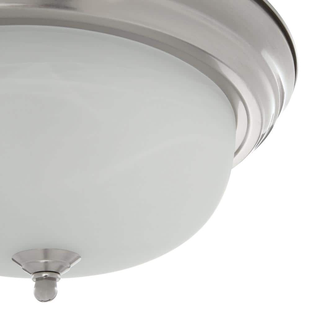 Brushed Nickel Alabaster Glass Flush Mount Ceiling Light