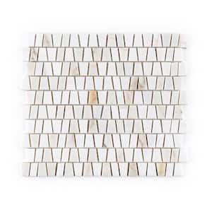 Trapezium White 10.625 in. x 12 in. Polished Calacatta Thassos/Dolomite/Marble Wall/Floor Mosaic (8.85 sq. ft./Case)
