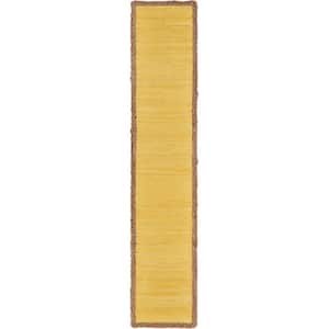 Sunny Day 14 in. W x 72 in. L Yellow Jute Border Table Runner