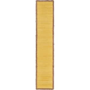 Sunny Day 14 in. W x 72 in. L Yellow Jute Border Table Runner Sunny Day 14 in. W x 72 in. L Yellow Jute Border Table Runner