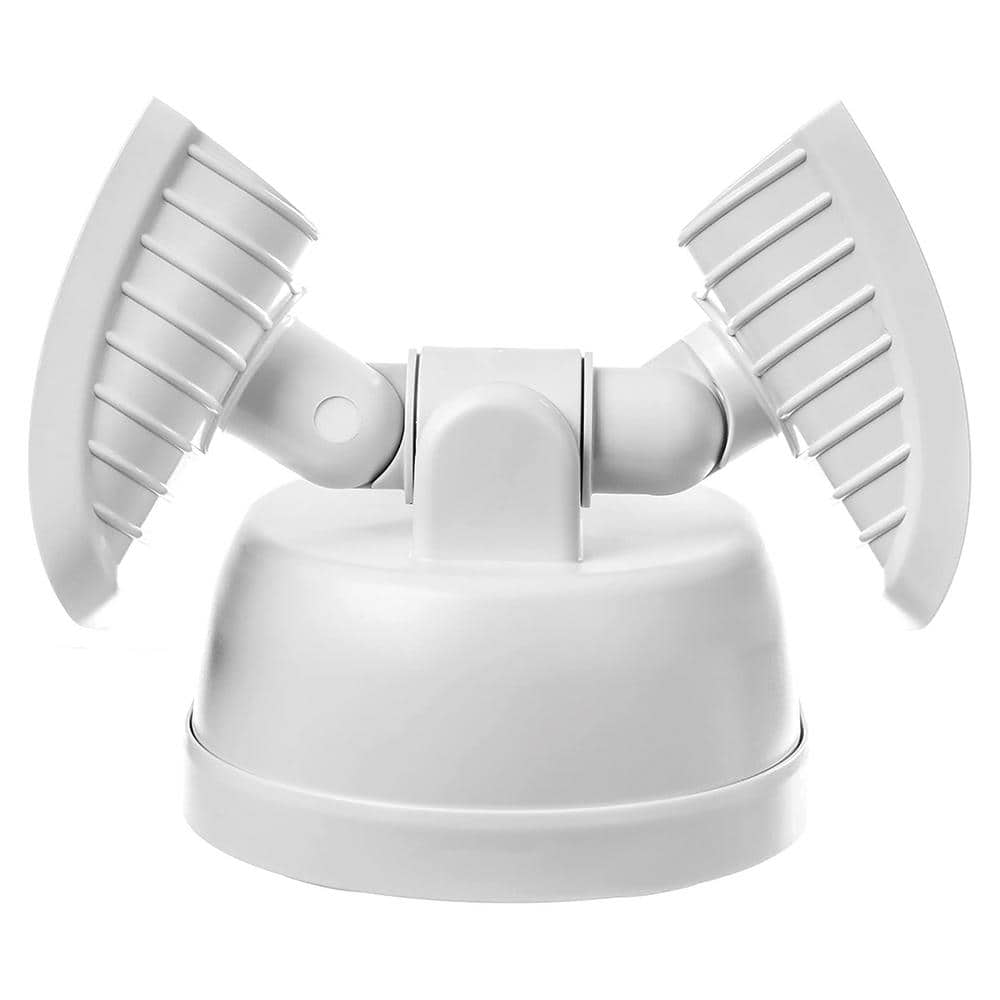 White Twin Head LED Motion Sensor Security Flood Lights, 2-Pack