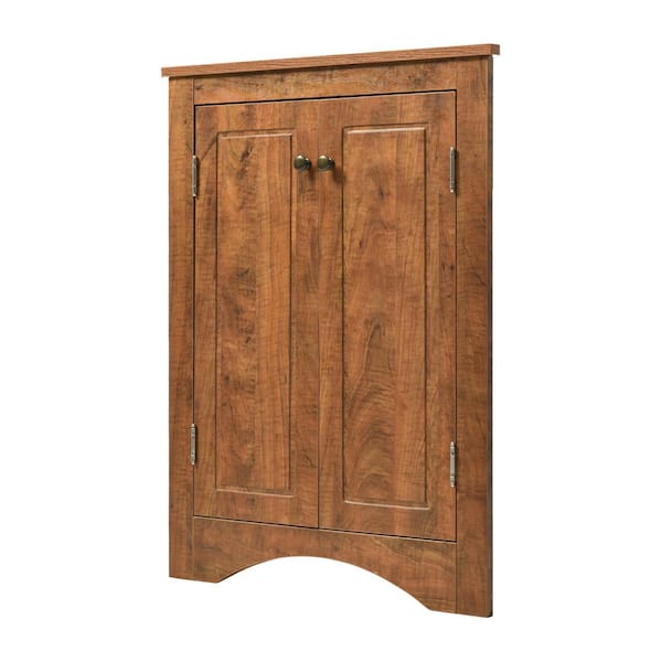 Runesay 24.72 in. W x 17.5 in. D x 31.5 in. H Black Brown Linen Cabinet Bathroom  Corner Storage Cabinet with Adjustable Shelf KY-WXNLHHM2 - The Home Depot