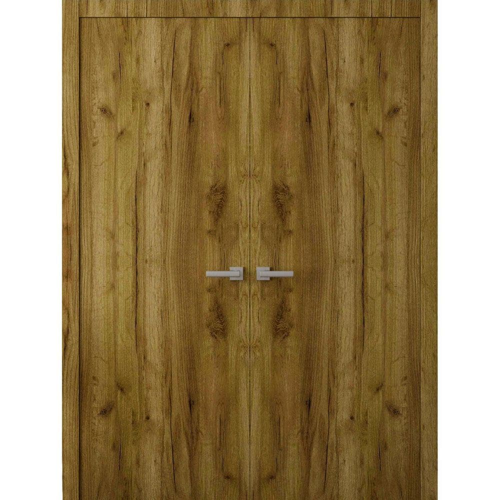 3011 84 in. x 96 in. Sold Core Antique Oak Color Wood Interior Door Kit with Quick Assemble Jamb price history on PriceWatchPro
