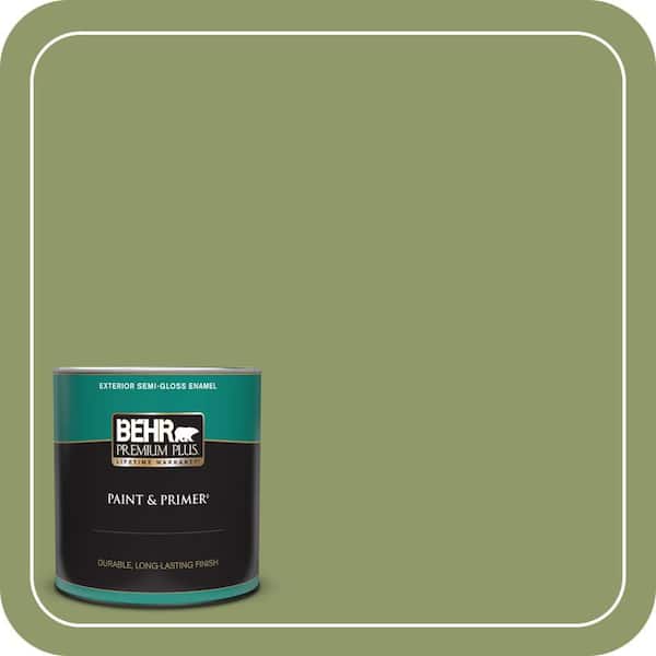 BEHR PREMIUM PLUS 1 qt. Home Decorators Collection #HDC-SP14-2 Exotic Palm Semi-Gloss Enamel Exterior Paint & Primer