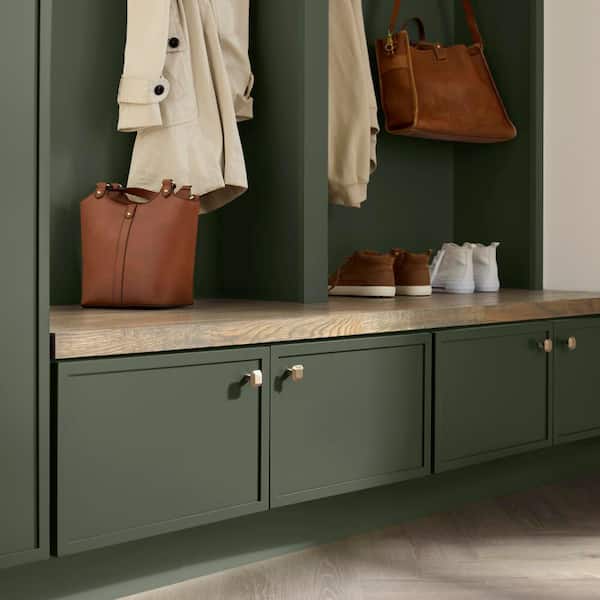 Leyton 36 in. W x 24 in. D x 16.5 in. H Ready To Assemble Plywood Slim Shaker Bench Base Kitchen Cabinet in Fern Green