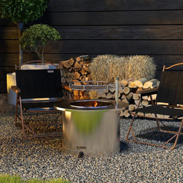 Runesay Smokeless Fire Pit Outdoor Wood Burning Portable Firepit Stainless Steel