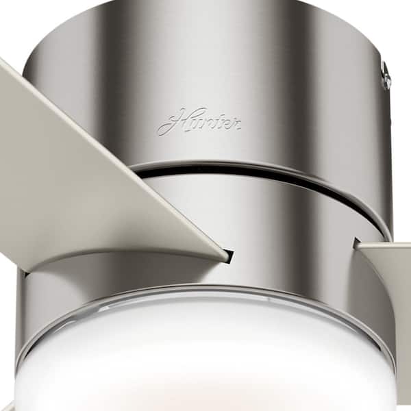 Minimus 44 in. Low Profile Integrated LED Indoor Brushed Nickel Ceiling Fan with Light Kit and Remote
