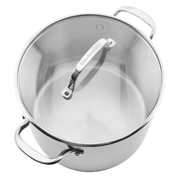 KitchenAid 8 qt. Brushed Stainless Steel Stock Pot with Lid 71003 