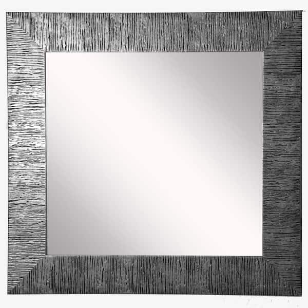 Unbranded 33.5 in. x 33.5 in. Safari Silver Square Vanity Wall Mirror