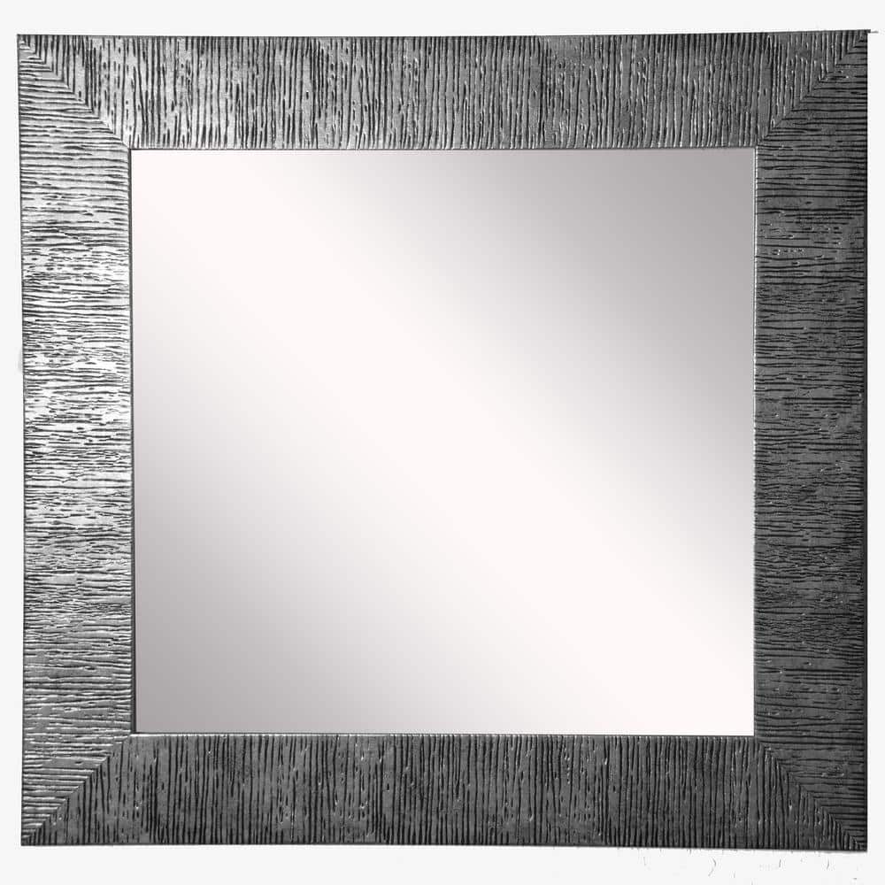 16 in. W x 16 in. H Framed Square Bathroom Vanity Mirror in Silver