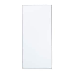30 in. x 14 in. Rectangle Framed White Wall Mirror with Thin Frame