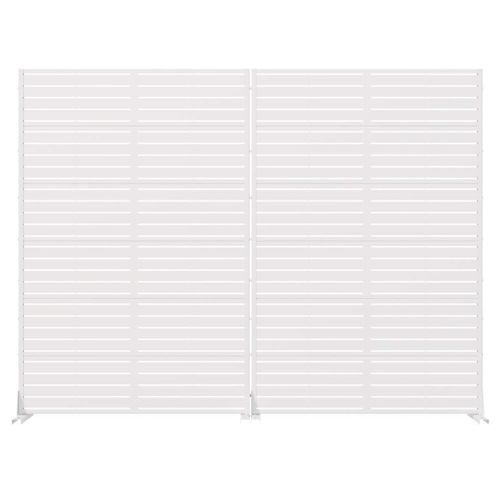 72 in. H x 47 in. W Outdoor White Galvanized Steel Decorative Garden Fence Privacy Screen (2-Pack) price history on PriceWatchPro