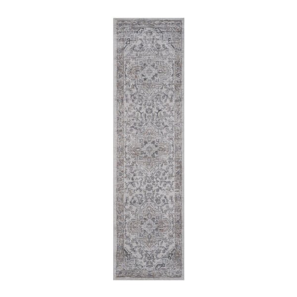 2 X 8 Ivory Abstract Washable Area Rug for Bedroom, Dining Room, Living Room