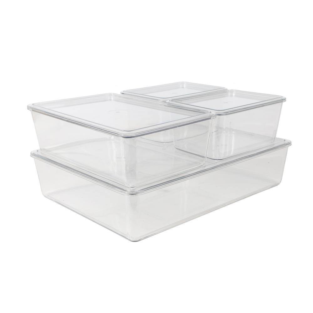 Martha Stewart 4 Pack Clear Storage Boxes And Lids GSBAS4CLR, Color: Clear  - JCPenney