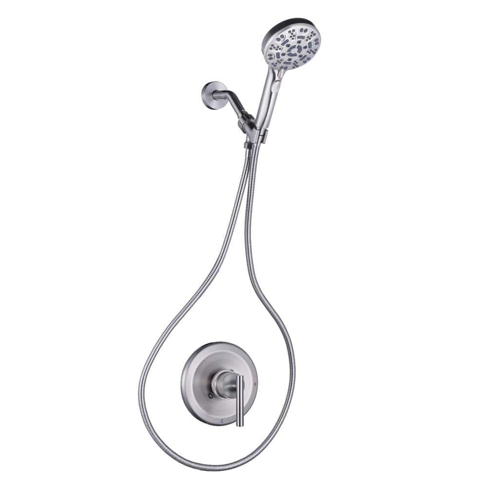 Single Handle 7 -Spray Wall Mount Shower Faucet 1.8 GPM with Adjustable Head in. Brushed Nickel (Valve Included) price history on PriceWatchPro