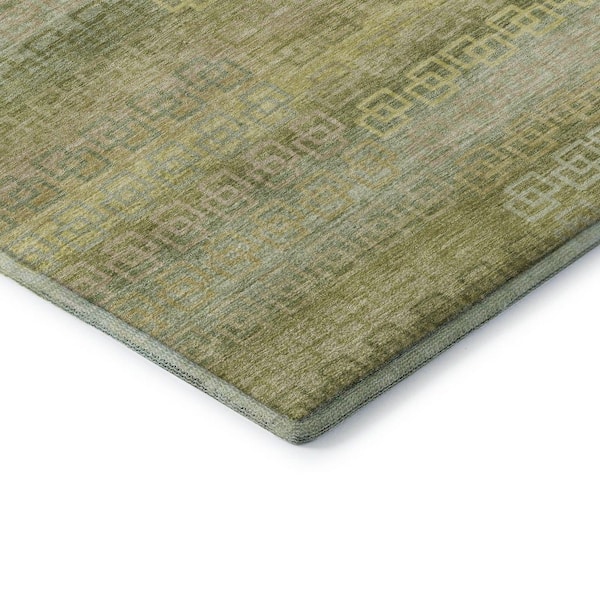 Mayfield Premium Machine Washable Abstract AMF2029 Sage 2 ft. x 3 ft. Accent Rug