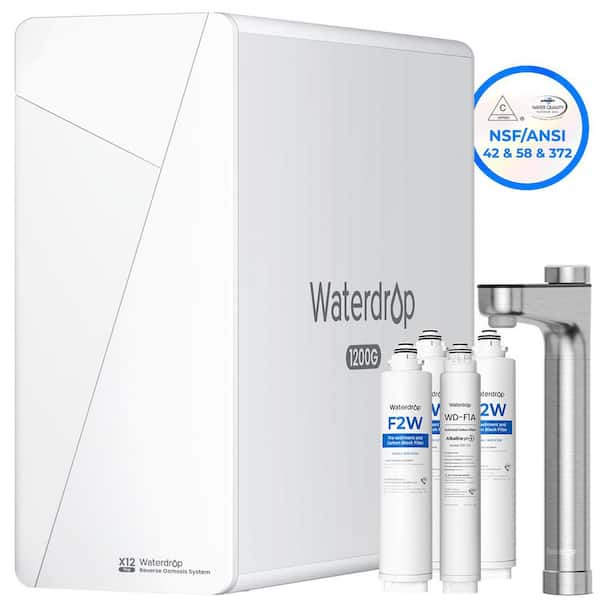 X12-PRO 1200 GPD Reverse Osmosis System Alkaline NSF/ANSI 58&372 Certified Tankless 11-Stage Smart Faucet 2-Years