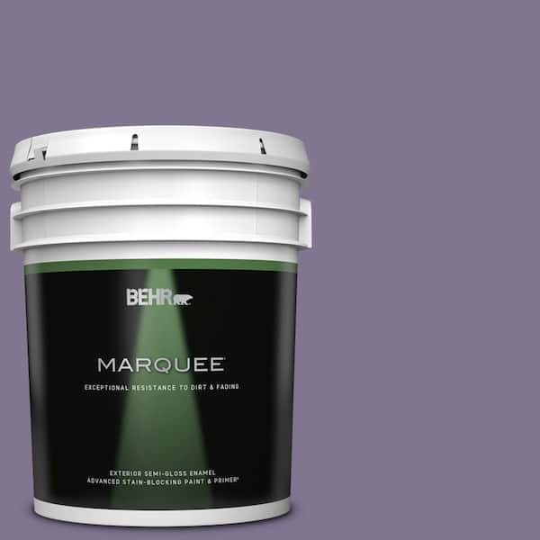 BEHR MARQUEE 5 gal. #650F-5 Purple Statice Semi-Gloss Enamel Exterior Paint & Primer
