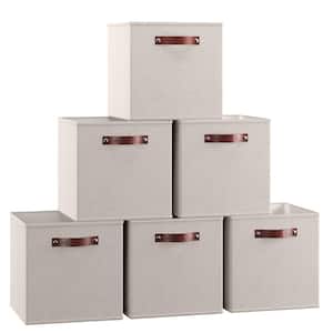 6 Pack Fabric Storage Cubes With Handle, Foldable 13x13x15 Inch Cube  Storage Bins, Storage Baskets For Shelves, Storage Boxes For Organizing  Closet Bins