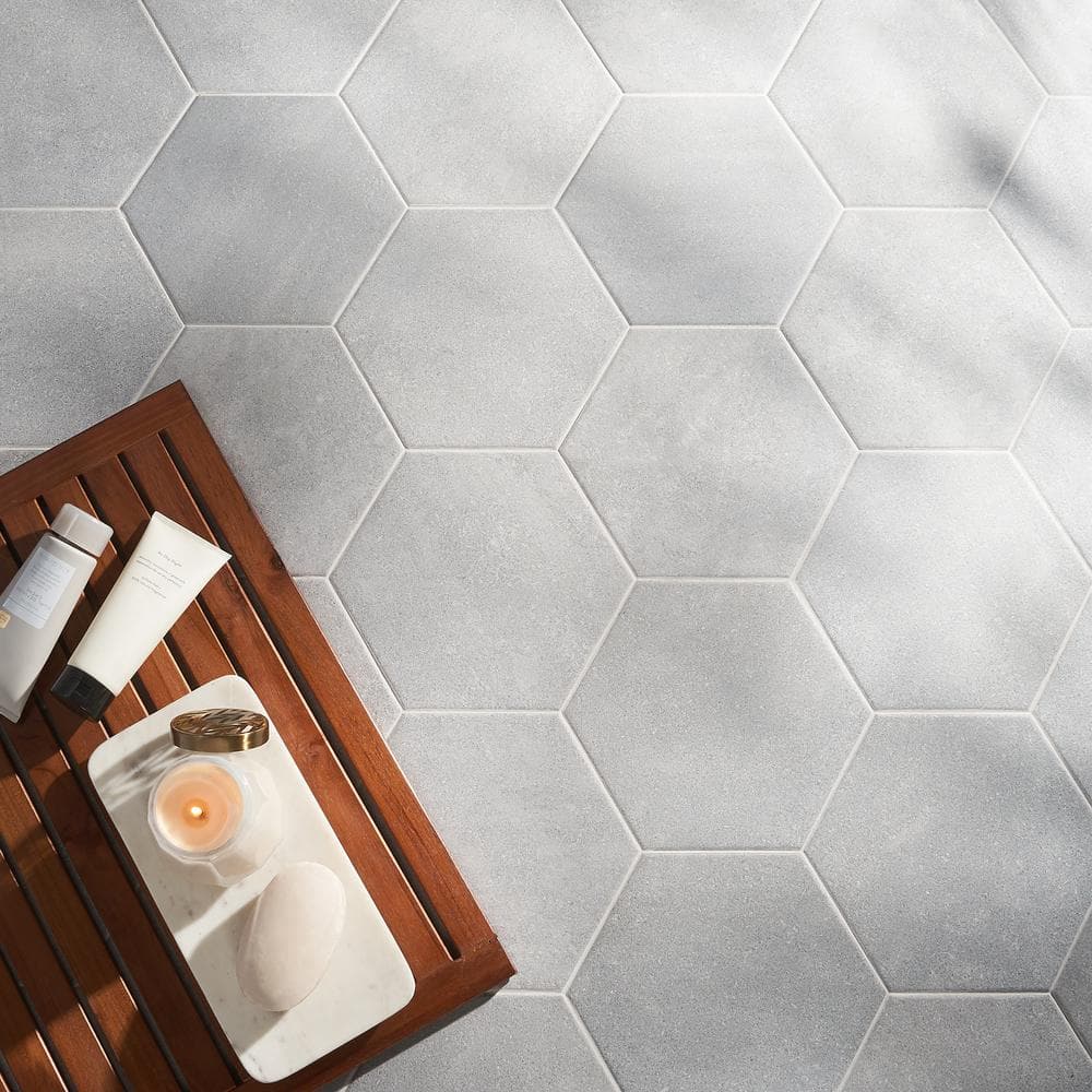 Lannister Gray Matte Hexagonal Porcelain Floor and Wall Tile