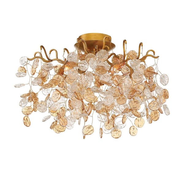 Campobasso Collection 5-Light Gold Semi Flush Mount