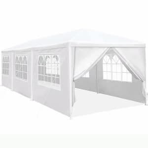 10 ft. x 30 ft. White Outdoor Wedding Party Tent with 8 Removable Sidewalls