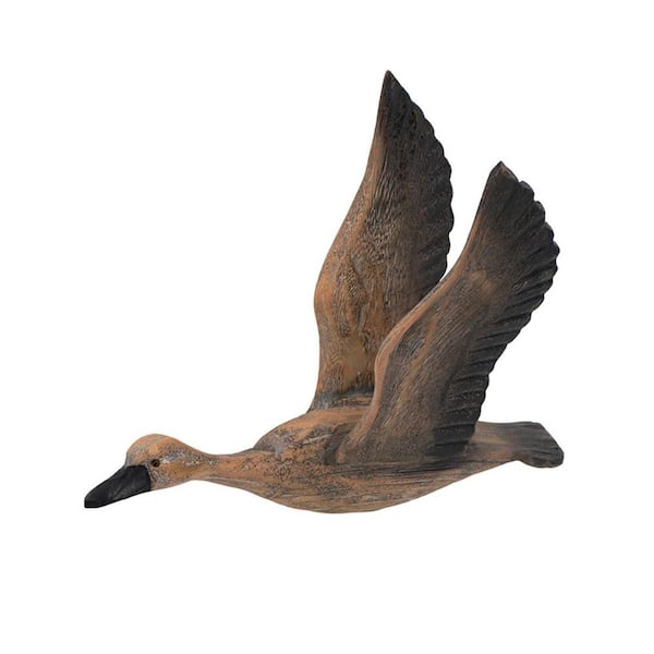 HomeRoots 17.9 in. x 23.8 in. Brown Geese Carved Wood 3D Wall Art 3-Piece