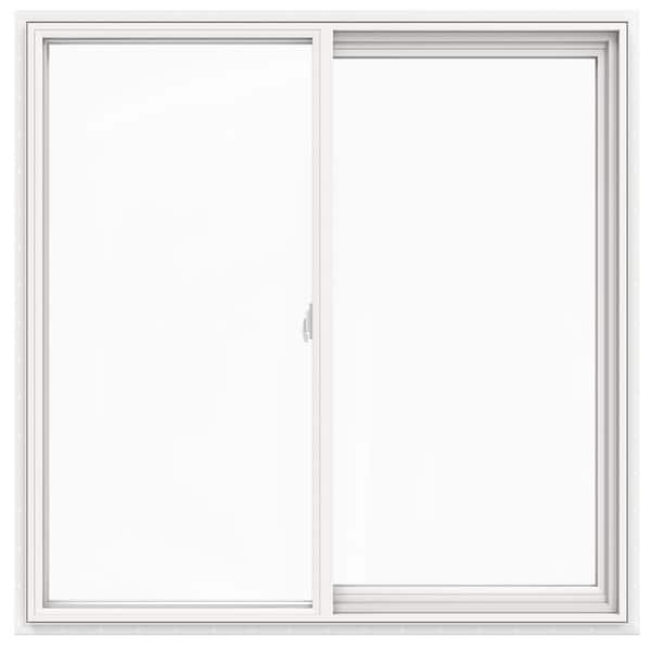 JELD-WEN 47.5 in. x 47.5 in. V-2500 Series White Vinyl Left-Handed Sliding Window with Fiberglass Mesh Screen