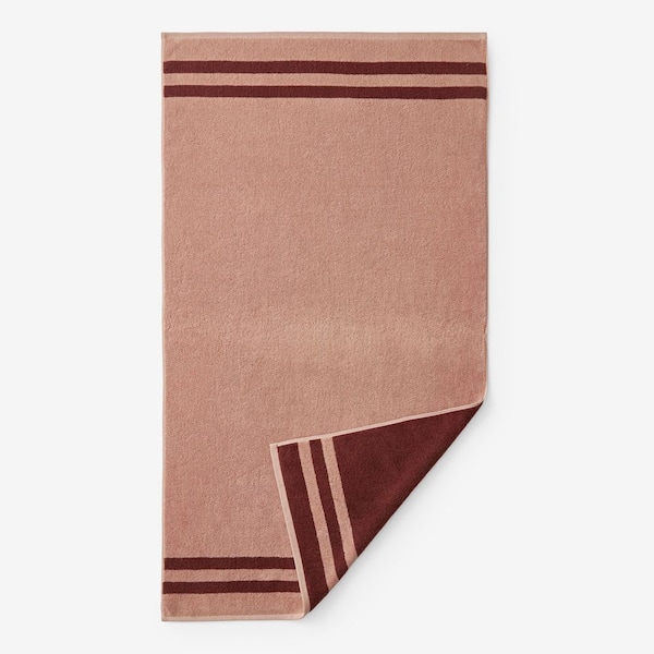 Legends Hotel Mirage Reversible Stripe Aegean Caramel Turkish Cotton Single Bath Towel