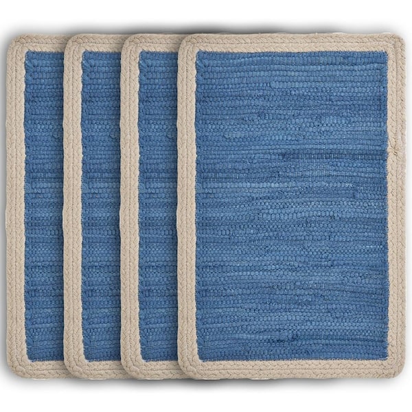 7' Ocean Blue Hand Hooked Uv Treated Bordered Round Indoor Outdoor Area Rug 7' Ocean Blue Hand Hooked Uv Treated Bordered Round Indoor Outdoor Area Rug
