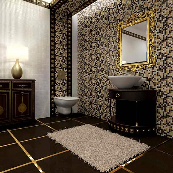 Dune Glossy Off-White 12 in. x 12 in. Glass Mosaic Wall and Floor Tile (20 sq. ft./case) (20-pack)