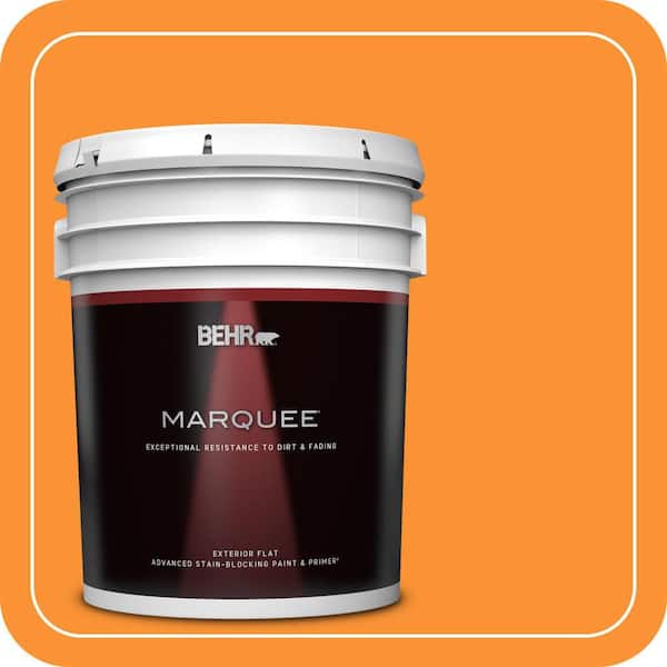 BEHR MARQUEE 5 gal. #P240-7 Joyful Orange Flat Exterior Paint & Primer