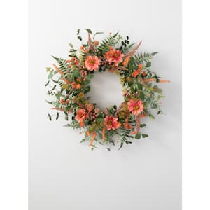 25" Artificial Dahlia Berry Wreath