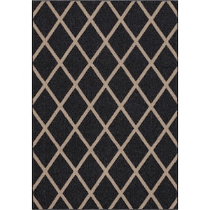 Basics Lewis Diamond Black 5 ft. x 7 ft. Transitional Tufted Geometric Lattice Polyester Rectangle Area Rug