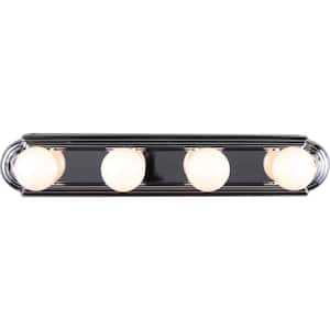 4-Light Indoor Chrome Movie Beauty Makeup Hollywood Bath or Vanity Light Bar Wall Mount or Wall Sconce