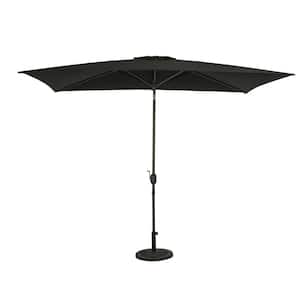 Bimini 6.5 ft. x 10 ft. Polyester Rectangle Market Patio Umbrella in Black