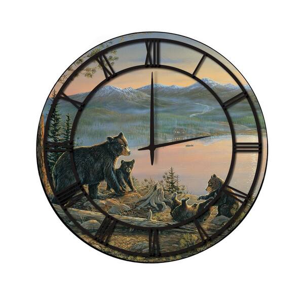 Unbranded "Serenity at Twilight" Full Coverage Art and Black Numbers Imaged Wall Clock