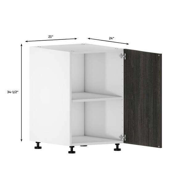 Ready to Assemble Standard 24 in. x 34-1/2 in. x 24 in. Drawer Base Cabinet in Carbon Marine Wood Ready to Assemble Standard 24 in. x 34-1/2 in. x 24 in. Drawer Base Cabinet in Carbon Marine Wood