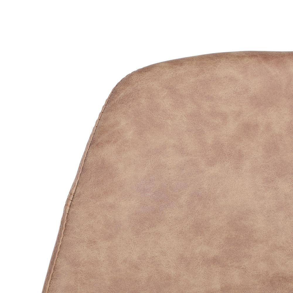 Transitional Deluxe Copper Finish Bar Stool with Brown Faux Leather
