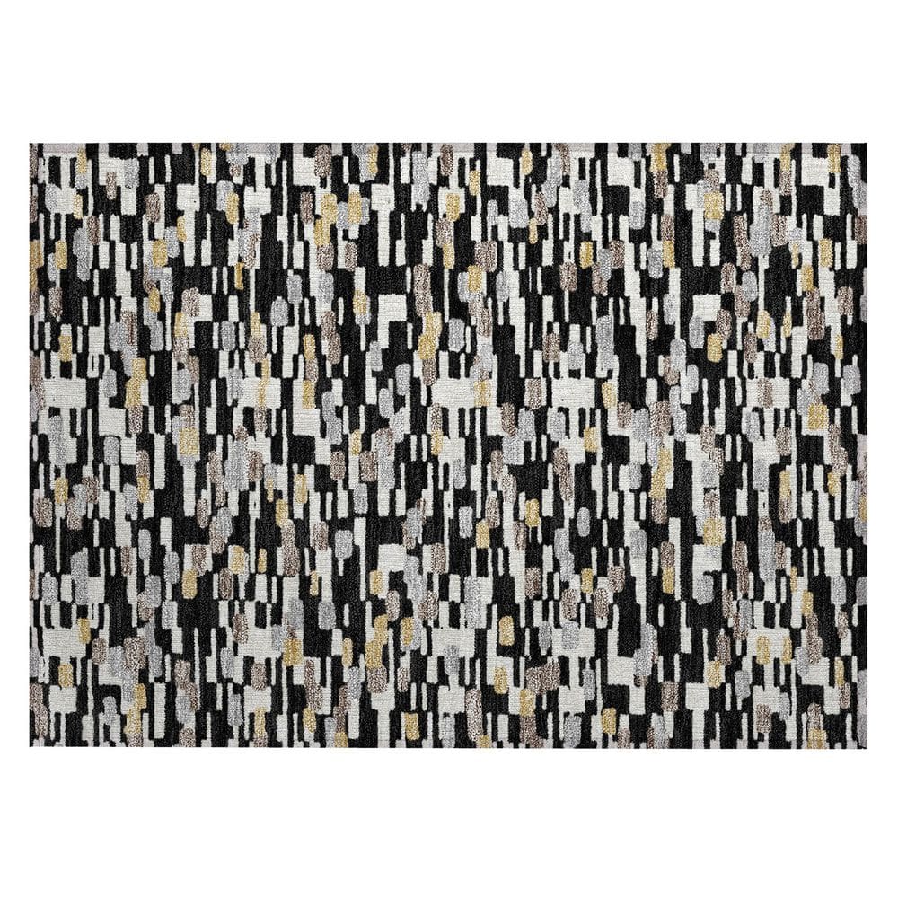 Chantille Machine Washable Indoor/Outdoor Abstract ACN2904 Black 2 ft. x 3 ft. Accent Rug price history on PriceWatchPro
